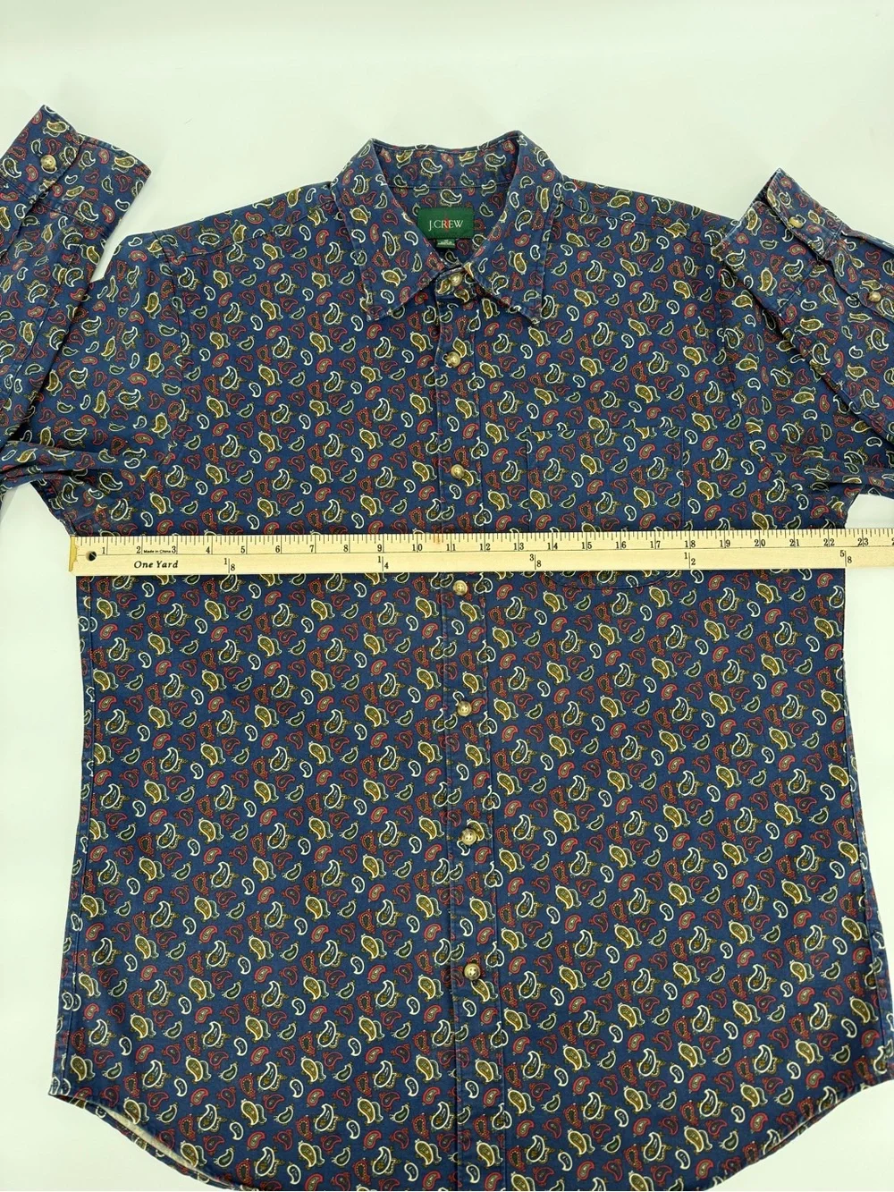 J.Crew Paisley Print Button Front Shirt Indie Boho Casual Cotton Pocket Medium
